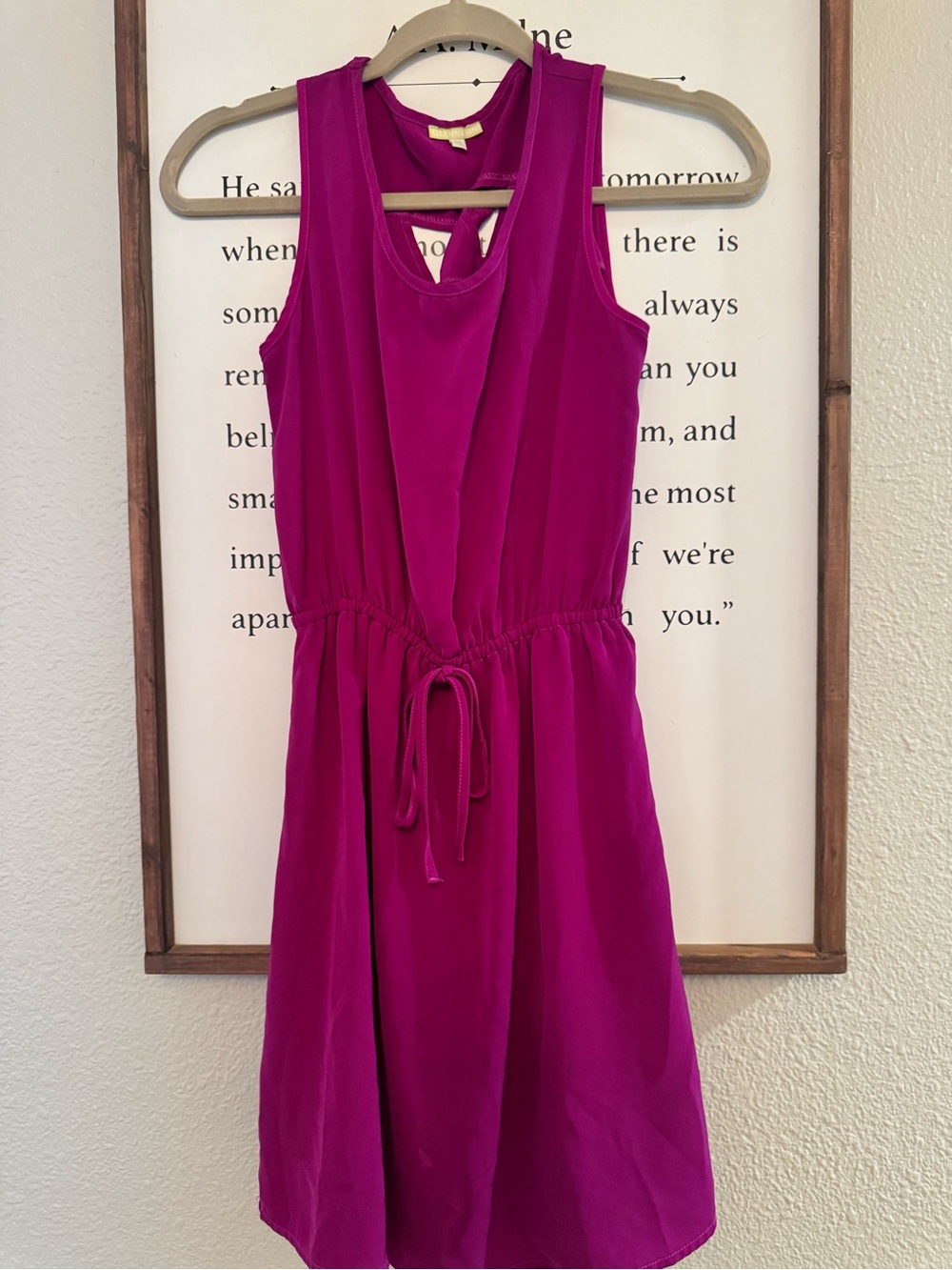 Gianni Bini Fuchsia Sleeveless Drawstring Waist Mini Dress